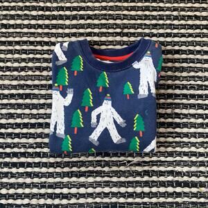 🌿Mini Boden Boys Navy Blue Yeti Abdominal Snow Man Sweater 5/6Y